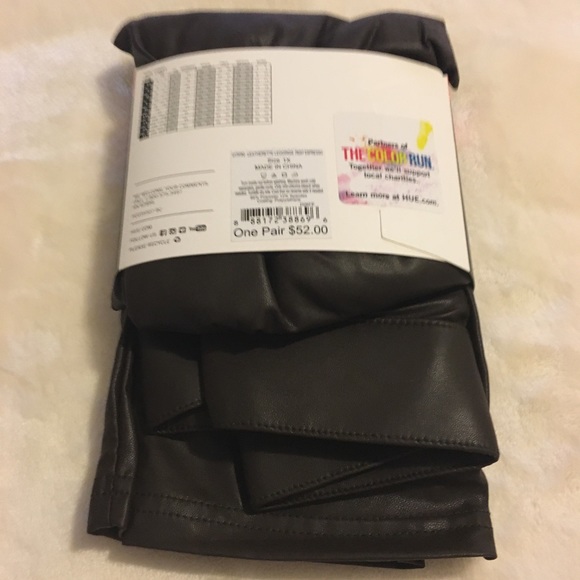HUE PLUS Leatherette Legging brown 1X 16W 18W NWT - Picture 3 of 10